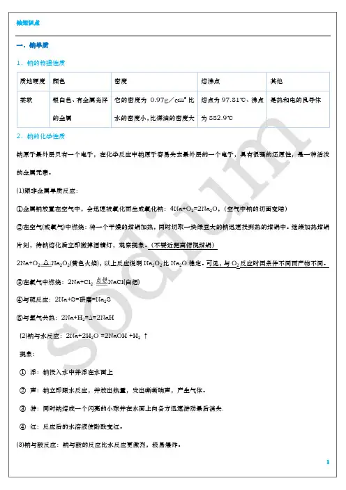 钠知识点