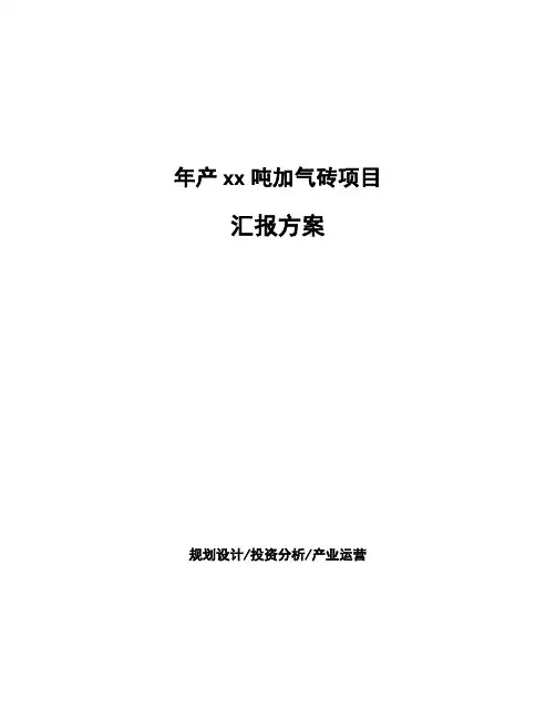 年产xx吨加气砖项目汇报方案