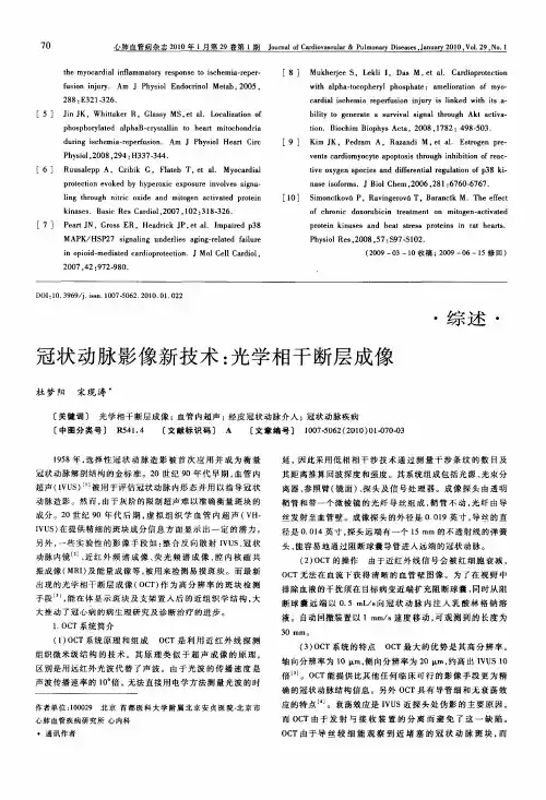 冠状动脉影像新技术：光学相干断层成像