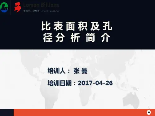 比表面积及孔径分析简介