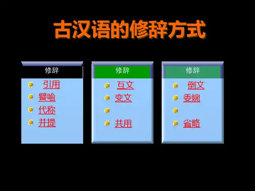 古代汉语的修辞方式