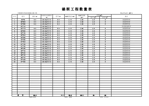 涵洞说明表