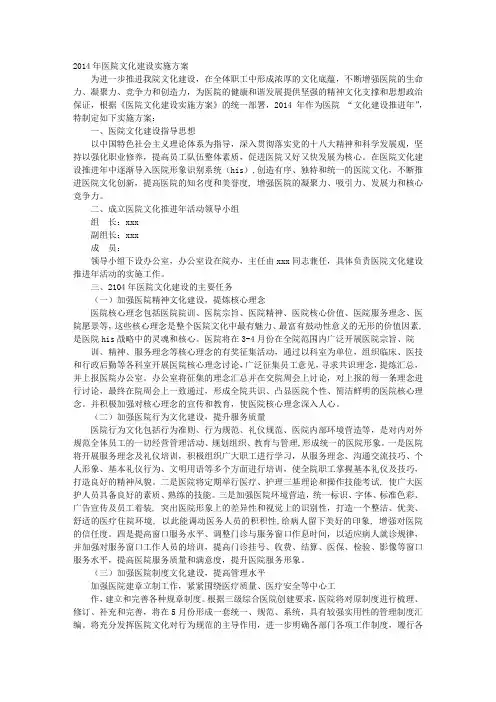 医院建设实施方案