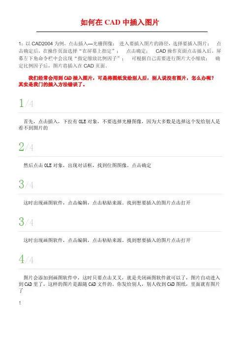 如何在CAD中插入图片