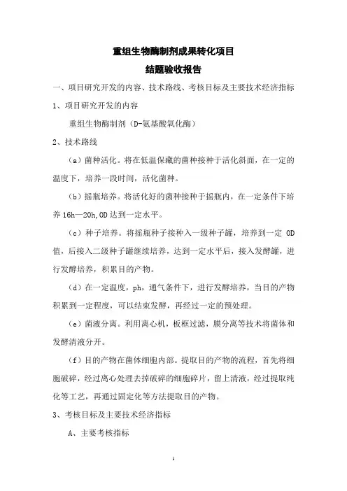 项目结题验收报告