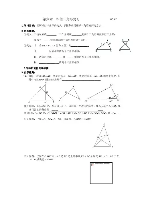 相似判定复习学案