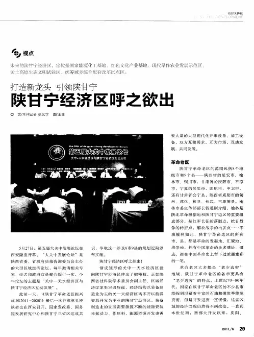 打造新龙头  引领陕甘宁  陕甘宁经济区呼之欲出