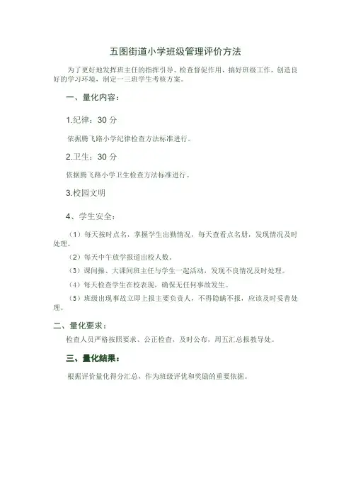 班级德育考核方案