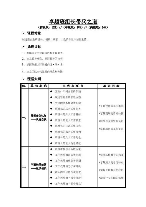 卓越班组长带兵之道