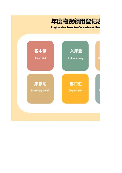 年度物资入库领用登记表