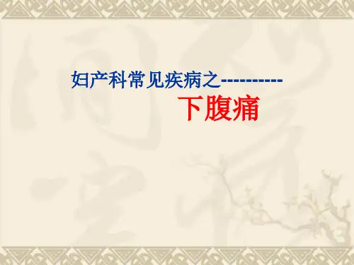 妇产科常见疾病—下腹痛