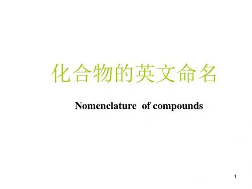 化学专业英语-命名