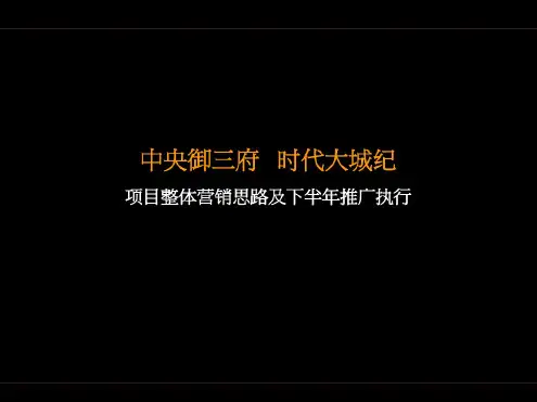 房地产营营销策划-天津合生创展京津中央别墅项目整体营销思路