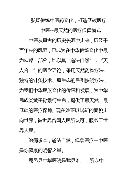弘扬传统中医药文化