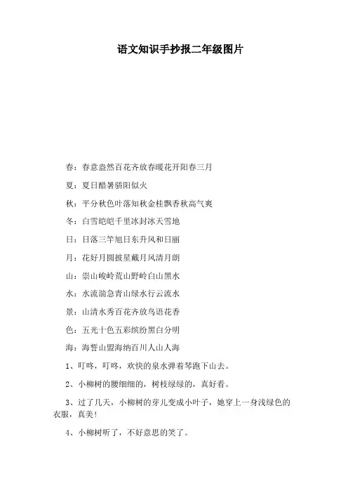 语文知识手抄报二年级图片