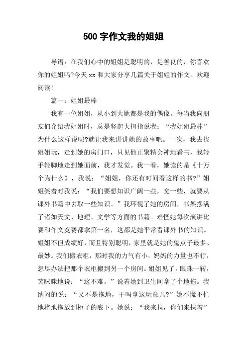 500字作文我的姐姐