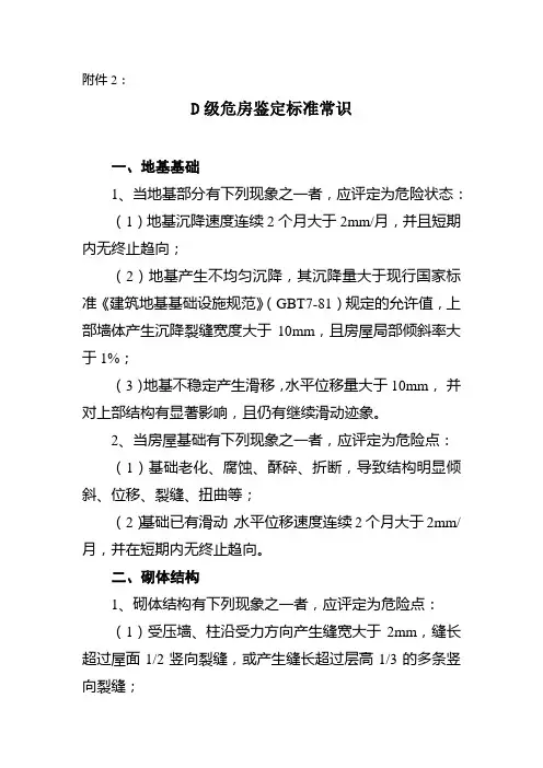 D级危房标准 2