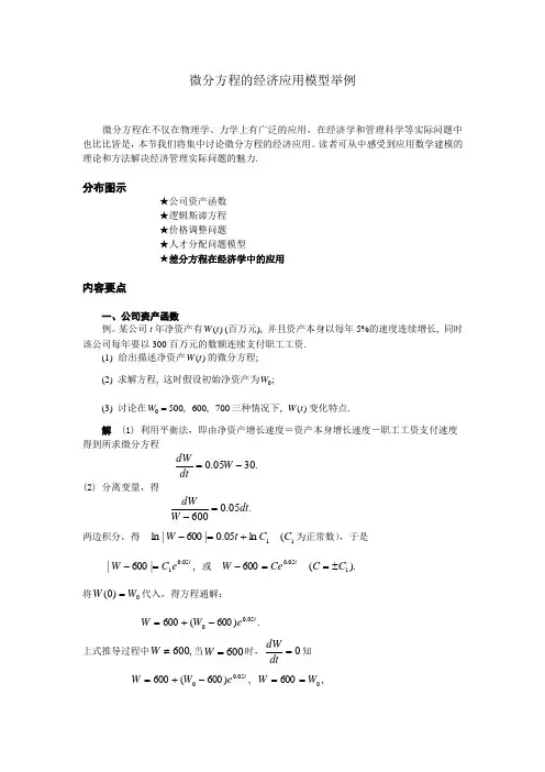 微分方程的经济应用模型举例