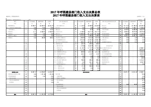 2017年呼图壁部门收入支出决算总表