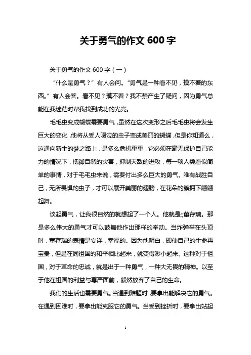 关于勇气的作文600字