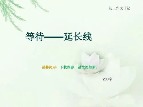 初三作文日记《等待——延长线》200字(总6页PPT)