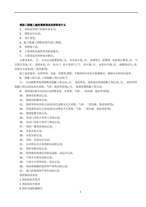 消防工程竣工验收需要准备的资料有什么