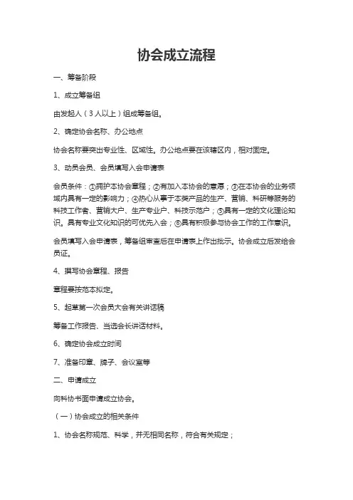 协会成立流程