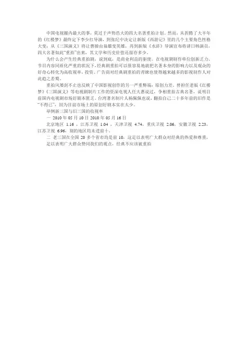 经典是否应该被重拍-反方