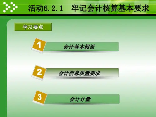 活动6.2.1 牢记会计核算基本要求