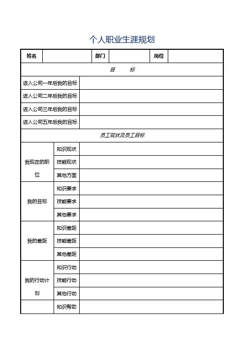 个人职业生涯规划-5年