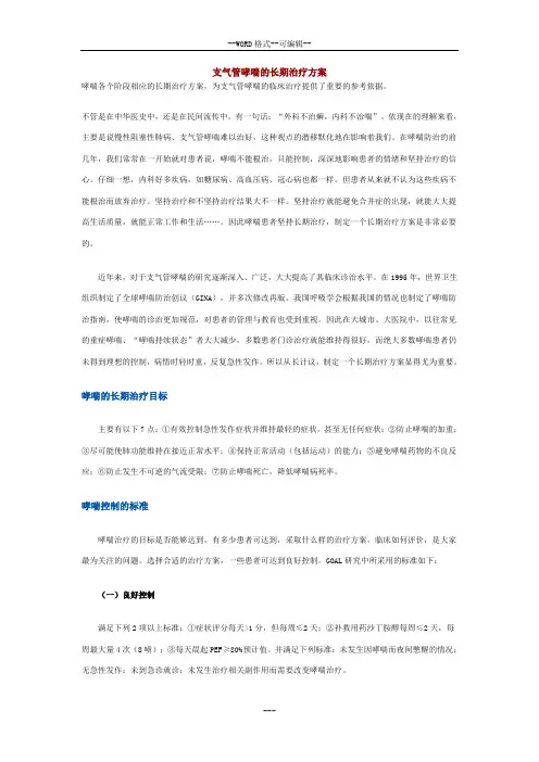支气管哮喘的长期治疗方案