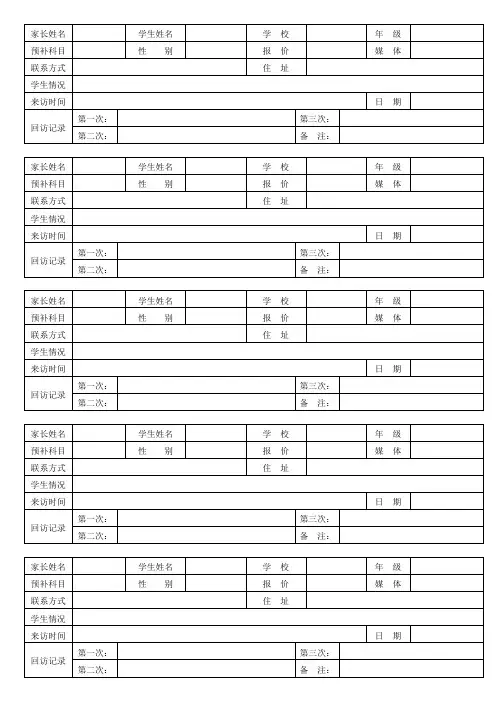 培训学校来电记录登记表