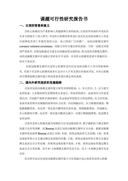 课题可行性研究报告书
