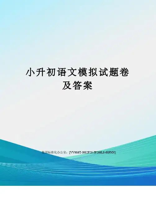 小升初语文模拟试题卷及答案完整版