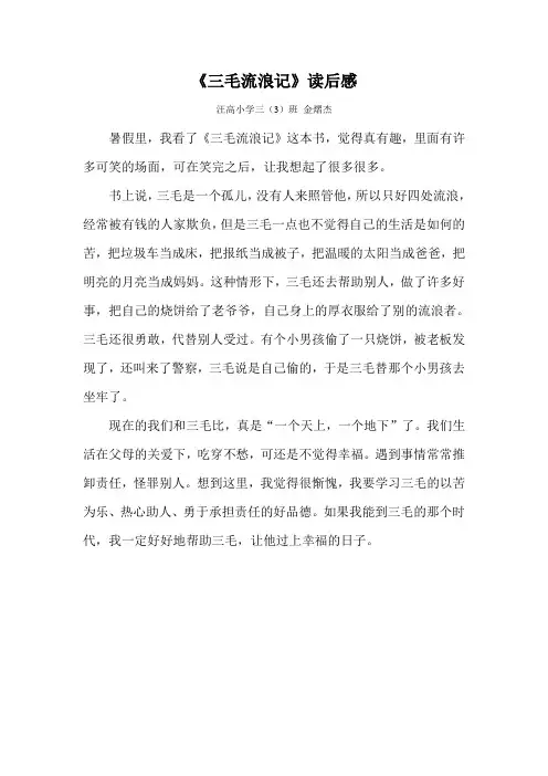 三(3)读后感