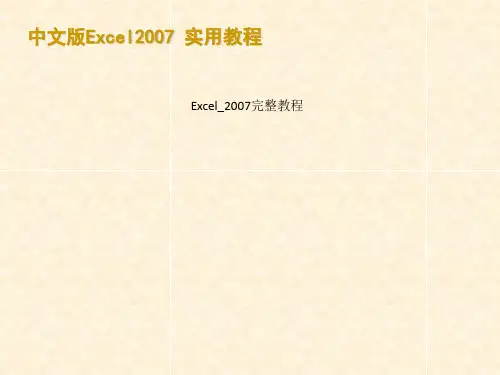 Excel_2007完整教程
