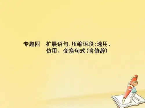 浙江选考高考语文二轮复习第一编语言文字运用专题四扩展语句压缩语段选用仿用变换句式含修辞课件