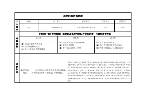 2020奥鹏远程培训网络研修总结