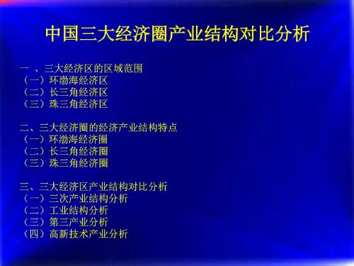 中国三大经济圈产业结构对比分析