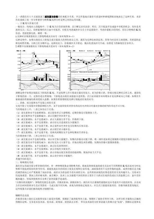 成交量与价格的经典配合关系