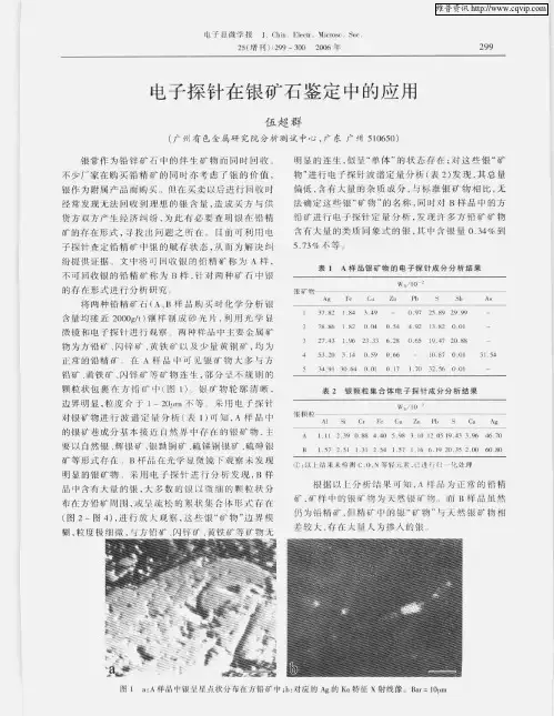 电子探针在银矿石鉴定中的应用