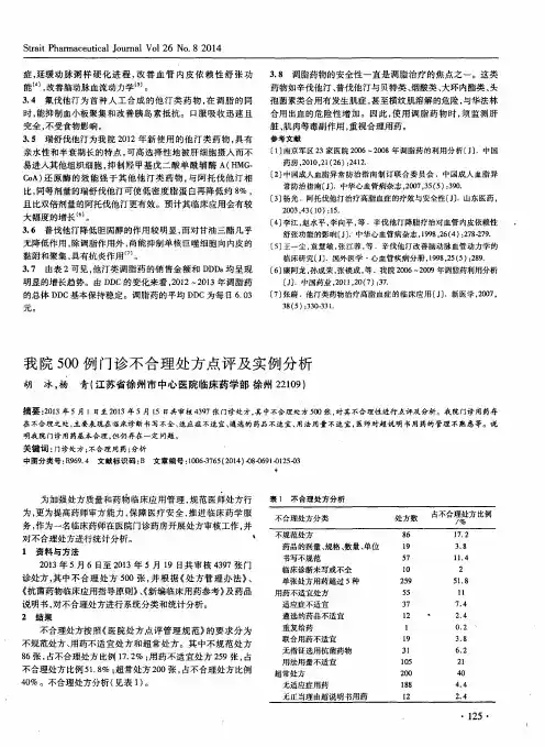 我院500例门诊不合理处方点评及实例分析