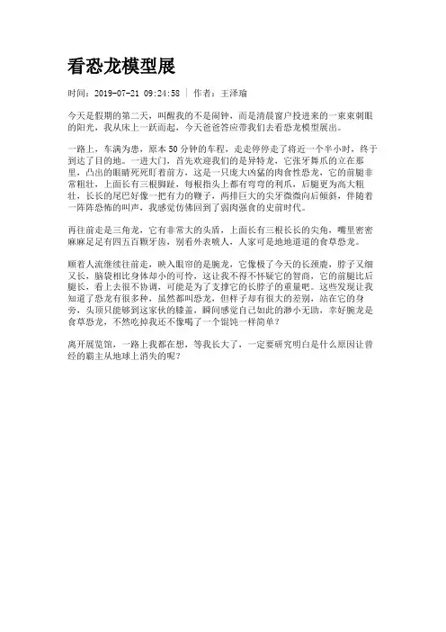 看恐龙模型展