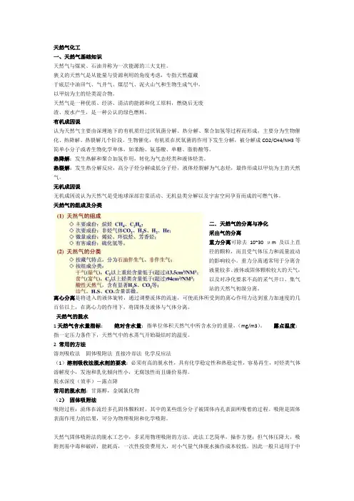 能源化工知识点--天然气生物柴油燃料电池
