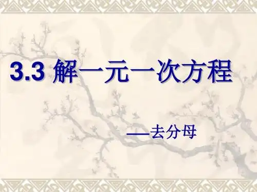 3.3去分母