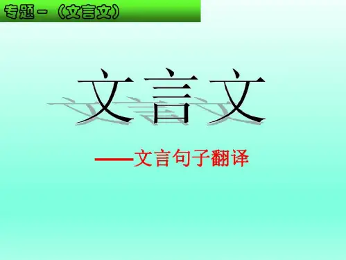 高考语文:文言文翻译专题.