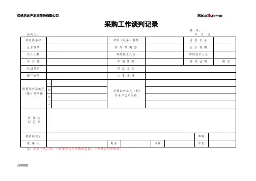 采购工作谈判记录【模板】