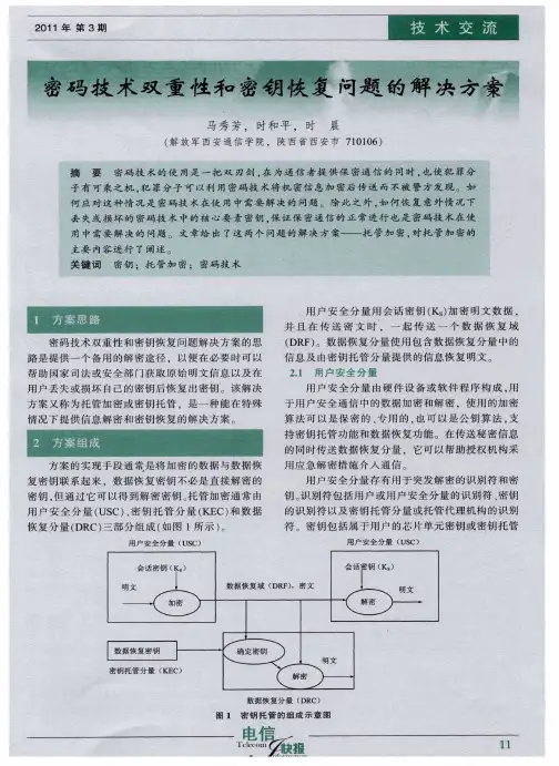 密码技术双重性和密钥恢复问题的解决方案