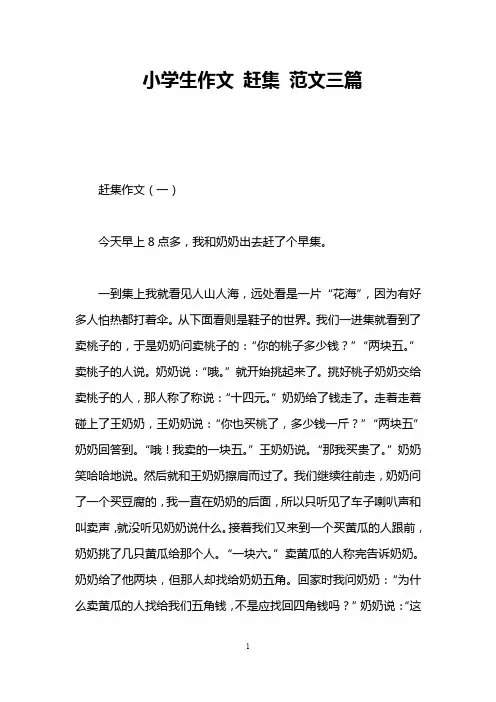 小学生作文 赶集 范文三篇