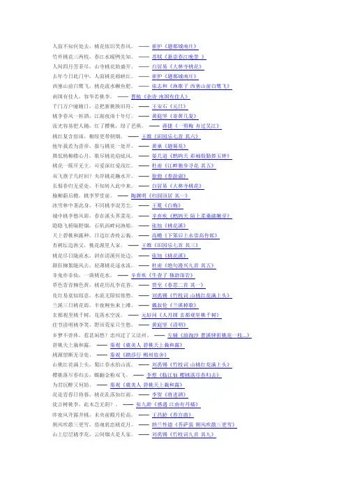 关于桃花诗句总结